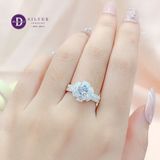  Silver Ring - Nhẫn Bạc 925 Cao Cấp - Nhẫn Premium Hoa Tuyết Đính Đá Baguette Đá Chủ 5.5li Đai 2 Line Đá - P2626NH - Ddreamer 