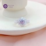  Silver Ring - Nhẫn Bạc 925 Cao Cấp - Nhẫn Premium Hoa Tuyết Đính Đá Baguette Đá Chủ 5.5li Đai 2 Line Đá - P2626NH - Ddreamer 