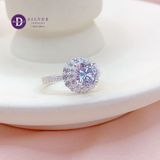  Silver Ring - Nhẫn Bạc 925 Cao Cấp - Nhẫn Premium Ổ Hoa 2 Line Đá Đá Chủ 7li  - P2627NH - Ddreamer 