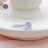  Silver Ring - Nhẫn Bạc 925 Cao Cấp - Nhẫn Premium Đá Chủ 6.5li Đai Móc Máy Kiểu Princess - P2630NH - Ddreamer 