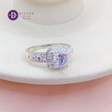  Silver Ring - Nhẫn Bạc 925 Cao Cấp - Nhẫn Premium  Đá Chủ 6li Ổ Vuông Đá Baguette - P2625NH - Ddreamer 