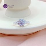  Silver Ring - Nhẫn Bạc 925 Cao Cấp - Nhẫn Premium Hoa Mai 8 Viên Đá 2.5li Đá Chủ 6.5li Đai Đá Vuông 2li - P2629NH - Ddreamer 