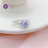  Silver Ring - Nhẫn Bạc 925 Cao Cấp - Nhẫn Premium Hoa Mai 8 Viên Đá 2.5li Đá Chủ 6.5li Đai Đá Vuông 2li - P2629NH - Ddreamer 