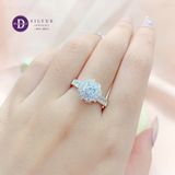  Silver Ring - Nhẫn Bạc 925 Cao Cấp - Nhẫn Premium  Sunflower Đá Baguette Đá Chủ 5li Đai Đá Baguette - P2628NH - Ddreamer 