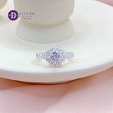  Silver Ring - Nhẫn Bạc 925 Cao Cấp - Nhẫn Premium  Sunflower Đá Baguette Đá Chủ 5li Đai Đá Baguette - P2628NH - Ddreamer 