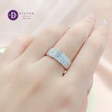  Stone Band Silver Ring - Nhẫn Bạc 925 Cao Cấp - Nhẫn Bản 4.5mm 2 Line & 6.5mm 3 Line Đá CZ 1.5li - 2632NH 2633NH - Ddreamer 