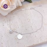  Lucky Cat Silver Anklet Bracelet - Lắc Chân Kiểu 2 Dây Mèo May Mắn & Chuông - Lắc Chân Bạc 925- 538LCT 