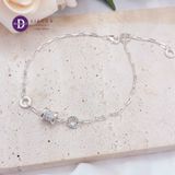  Premium Sparkling Tube Silver Anklet Bracelet - Lắc Chân Premium Ống Trụ Đính Đá - Lắc Chân Bạc 925 539LCH 