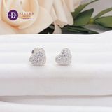  Full Heart Silver Earrings -  Hoa Tai Trái Tim Đính Đá Ddreamer - 3090BTH 