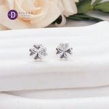  Lucky Flower Silver Earrings - Hoa Tai Cỏ 4 Lá 1 Cánh Đính Đá  Ddreamer - 3089BTH 