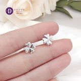  Lucky Flower Silver Earrings - Hoa Tai Cỏ 4 Lá 1 Cánh Đính Đá  Ddreamer - 3089BTH 