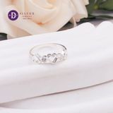  3 Hearts & 2 Round Stone Silver Ring - Nhẫn Trái Tim Đính Đá - Ddreamer 2653NH 