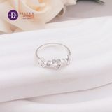  3 Hearts & 2 Round Stone Silver Ring - Nhẫn Trái Tim Đính Đá - Ddreamer 2653NH 