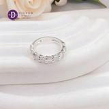  Baguette Band Silver Ring - Nhẫn Bạc 925 Cao Cấp  - Nhẫn Premium 9 Vẫy Rồng Đính Đá Baguette & Móc Máy - P2649NH - Ddreamer 