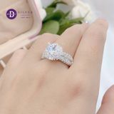  Cz Stone Silver Ring - Nhẫn Bạc 925 Cao Cấp -  Nhẫn Premium Ổ Vuông Đính Đá Baguette Đai Oval Line Baguette - Đá Chủ 6li - P2675NH - Ddreamer 