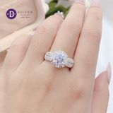  Cz Stone Silver Ring - Nhẫn Bạc 925 Cao Cấp -  Nhẫn Premium Ổ Vuông Đính Đá Baguette Đai Oval Line Baguette - Đá Chủ 6li - P2675NH - Ddreamer 