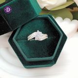  Cz Stone Silver Ring - Nhẫn Bạc 925 Cao Cấp - Nhẫn Premium 2 Line Đính Đá Chéo - Đá Chủ 6.3li  - P2676NH - Ddreamer 