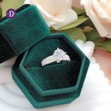  Cz Stone Silver Ring - Nhẫn Bạc 925 Cao Cấp -  Nhẫn Premium Đá Chủ 8li - Đai Nhẫn Oval 3 Line Đá  - P2674NH - Ddreamer 