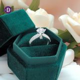  Cz Stone Silver Ring - Nhẫn Bạc 925 Cao Cấp -  Nhẫn Premium Đá Chủ 8li - Đai Nhẫn Oval 3 Line Đá  - P2674NH - Ddreamer 