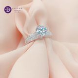  Cz Stone Silver Ring - Nhẫn Bạc 925 Cao Cấp -  Nhẫn Premium Đá Chủ 8li - Đai Nhẫn Oval 3 Line Đá  - P2674NH - Ddreamer 