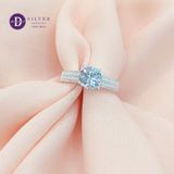  Cz Stone Silver Ring - Nhẫn Bạc 925 Cao Cấp -  Nhẫn Premium Bản 3 Line Đá - Đá Chủ 7.2li  - P2680NH - Ddreamer 