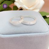  Couple Rings - Nhẫn Cặp Bản Nhám Đính 1 Viên Đá Chữ Nhật Cá Tính - 2683NH Ddreamer 