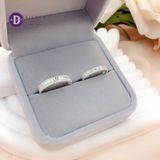  Couple Rings - Nhẫn Cặp  2 Line Đá & 1 Viên Đá Chữ Nhật - 2684NH Ddreamer 