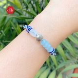  Vòng Dây Thắt Đá Aquamarine & Charm Vỏ Sò - Vòng Dây Thắt Thủ Công Đá Phong Thủy - Ddreamer 