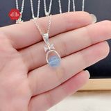  Mặt Dây Chuyền Đá Aquamarine Hỗ Trợ Sức Khoẻ -  Dây Chuyền Nơ Nữ Tính - Dây Chuyền Đá Phong Thuỷ 