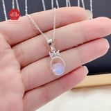  Mặt Dây Chuyền Đá Aquamarine Hỗ Trợ Sức Khoẻ -  Dây Chuyền Nơ Nữ Tính - Dây Chuyền Đá Phong Thuỷ 