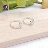  Cz Stone Silver Ring - Nhẫn Bạc 925 Cao Cấp - Nhẫn Vương Miện Spinning Gem Stone (Curvy Chop Line)- 2681NH - Ddreamer 