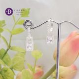  Premium Square Hoops Silver Earrings - Bông Tai Khoen Premium Mặt Đá Baguette Tòn Ten Ddreamer - P3093BTH 