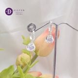  Premium Roses Hoops Silver Earrings - Bông Tai Khoen Premium Hoa Hồng Đá CZ 6li Tòn Ten Ddreamer - P3094BTH 