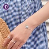  Lucky Flower Freesize Silver Adjustable Bracelet - Vòng Tay Dây Rút Cỏ 4 Lá Móc Máy Dây Xích - Vòng Tay Dây Rút Freesize Bạc 925  - 1318VTH - Gợi Ý Quà Tặng 