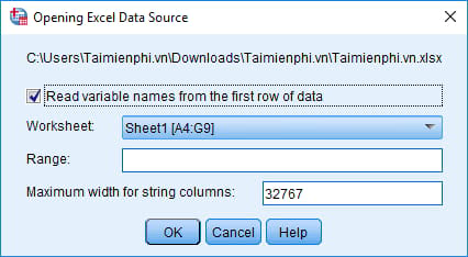 Cách import data từ Excel vào SPSS