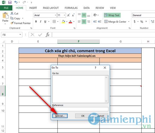 cach xoa ghi chu comment trong excel 5