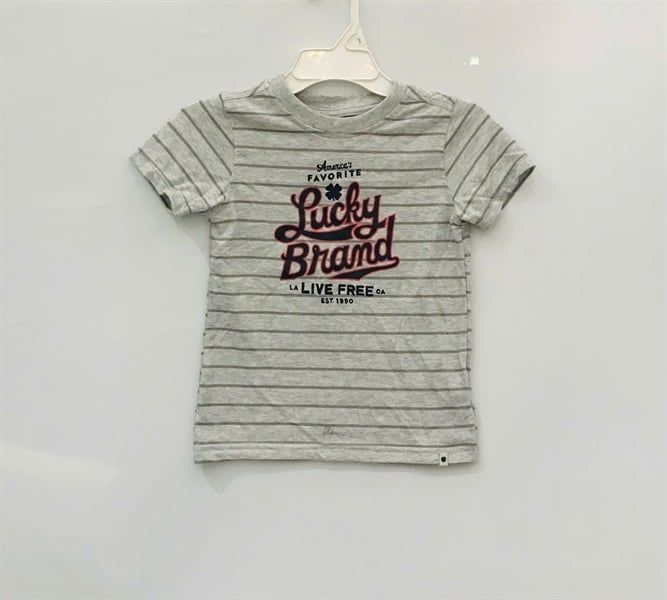  Áo thun Levis xám sọc chữ bé trai 