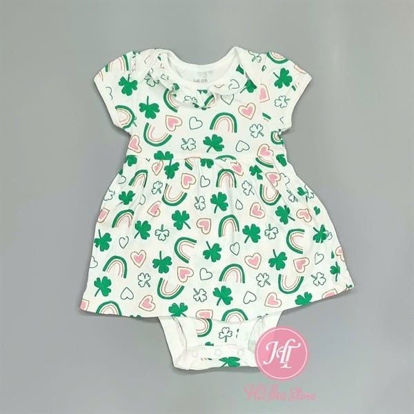  Body váy C4RTER xanh cỏ ba lá bé gái 