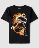  Áo thun PL4CE đen bóng bầu dục bé trai 