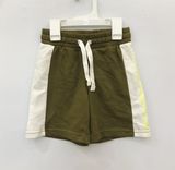  Quần short thun T3X xanh rêu viền trắng bé trai 