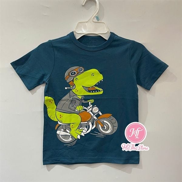  Áo thun PL4CE xanh cổ vịt KL xe bé trai 