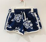  Quần short thun xanh đen hoa bé gái 