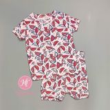  Bộ ngắn G4P hồng dưa hấu bé gái 