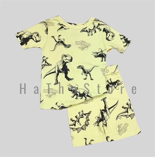  Bộ ngắn Khủng long đen bé trai 