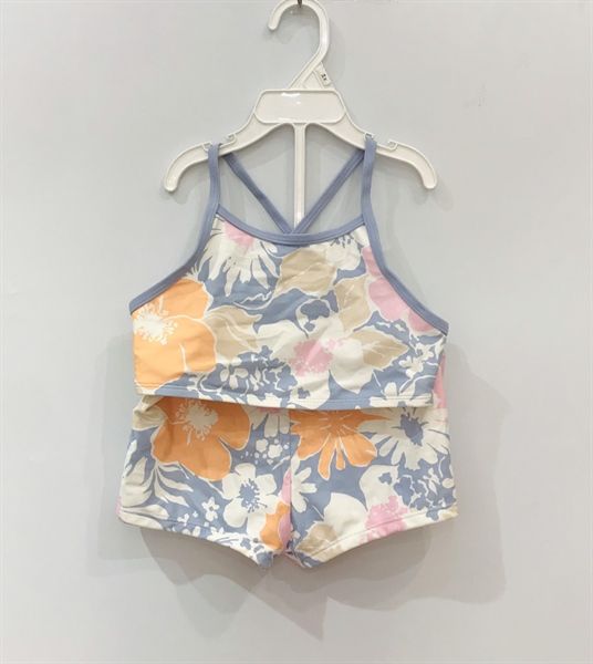  Bộ bơi C4RTER xanh hoa cam bé gái 