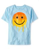  Áo thun PL4CE xanh mặt cười bé trai 