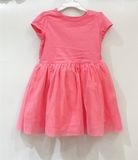  Đầm thun chân voan Carter hồng đậm bé gái 