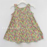  Đầm thun hoa vàng hồng bé gái 