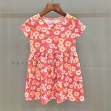  Đầm thun tay ngắn JB hoa hồng bé gái 