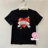  Áo thun PL4CE đen heart break bé trai 